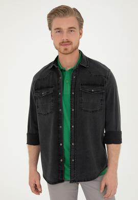 Erkek Siyah Jean Gömlek - 50283542001