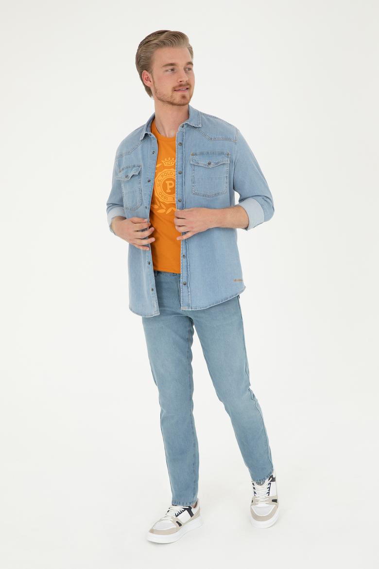 Erkek Açık Mavi Jean Gömlek - 50283543001