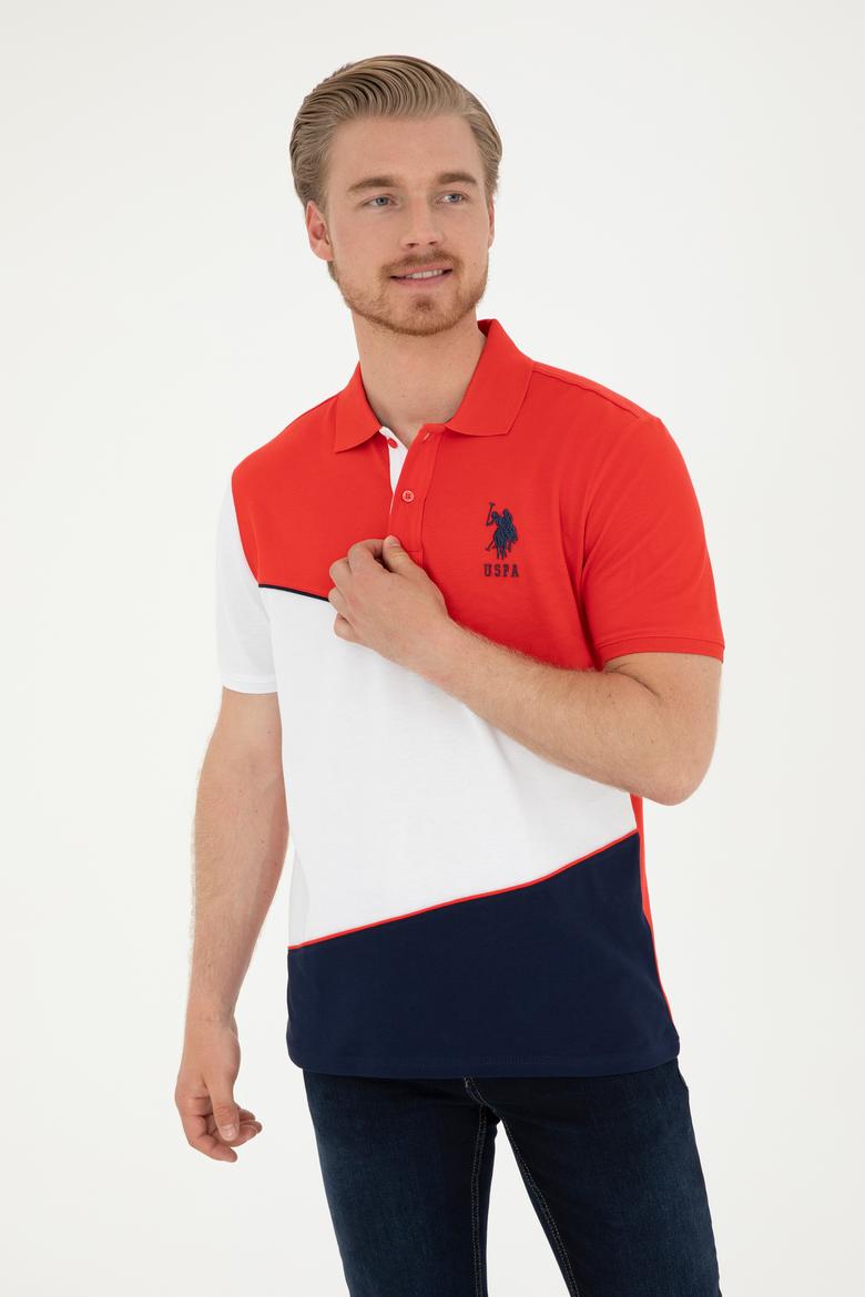 Erkek Regular Fit Polo Yaka Kırmızı Tişört