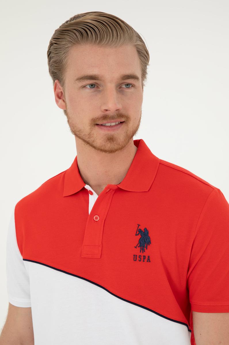 Erkek Regular Fit Polo Yaka Kırmızı Tişört