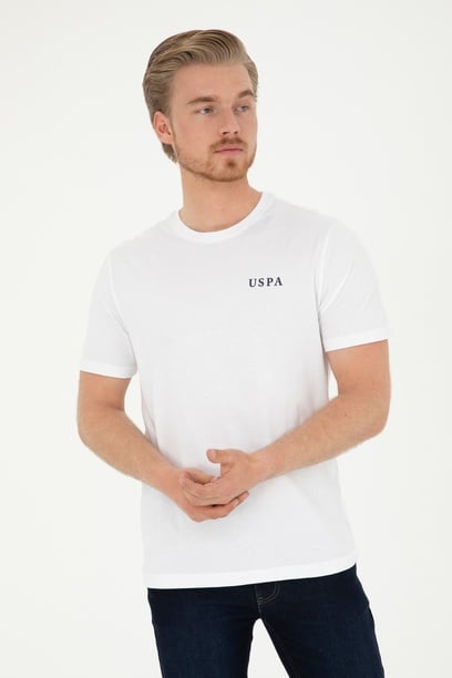 Erkek Regular Fit Bisiklet Yaka Beyaz Tişört