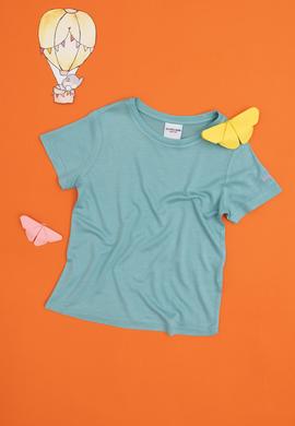 Kız Çocuk Mint Bisiklet Yaka Örme Tişört - 50288075017