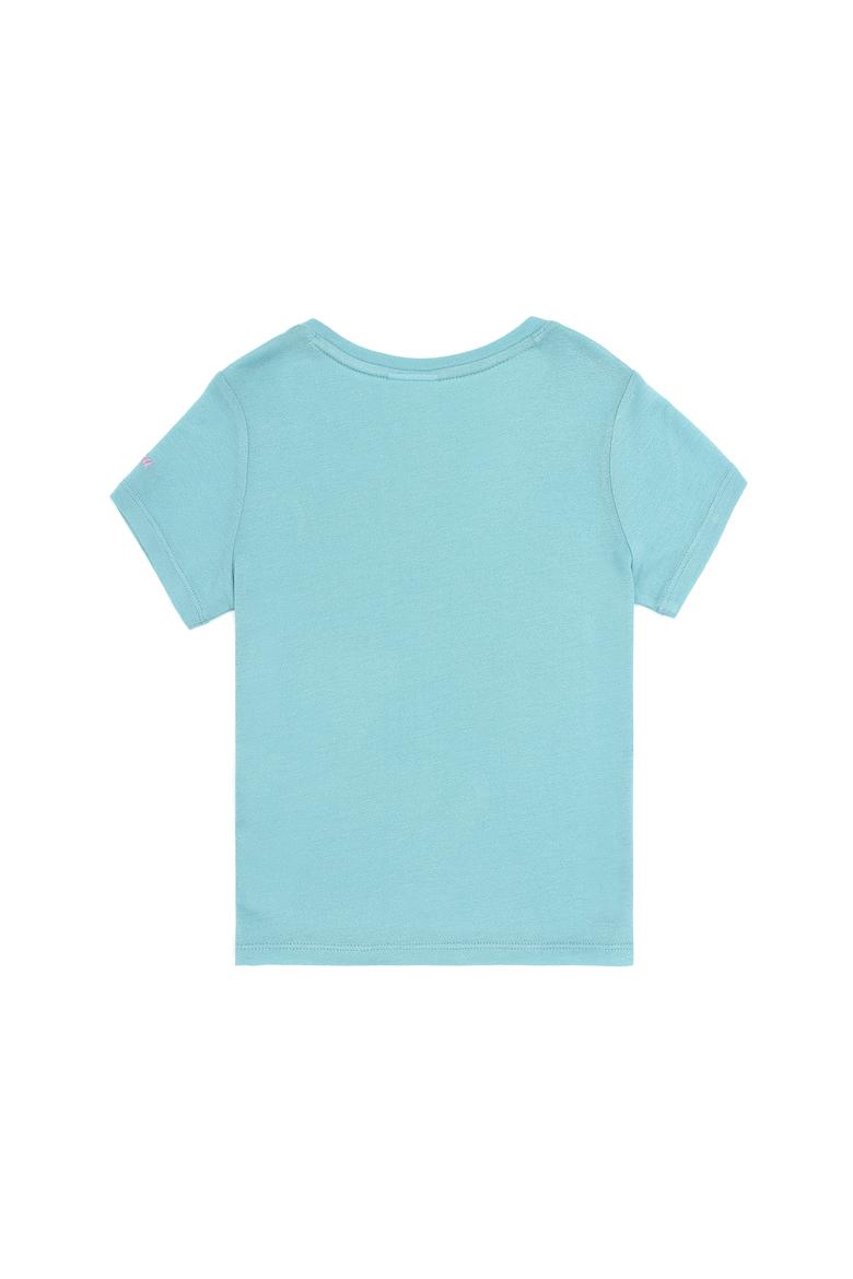 Kız Çocuk Mint Bisiklet Yaka Örme Tişört - 50288075017