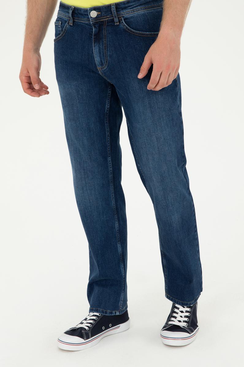 Erkek Eflatun Jean Pantolon