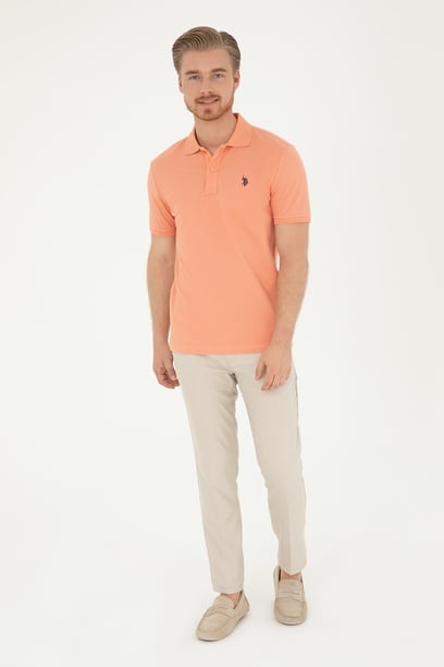 Erkek Slim Fit Camel Kanvas Pantolon