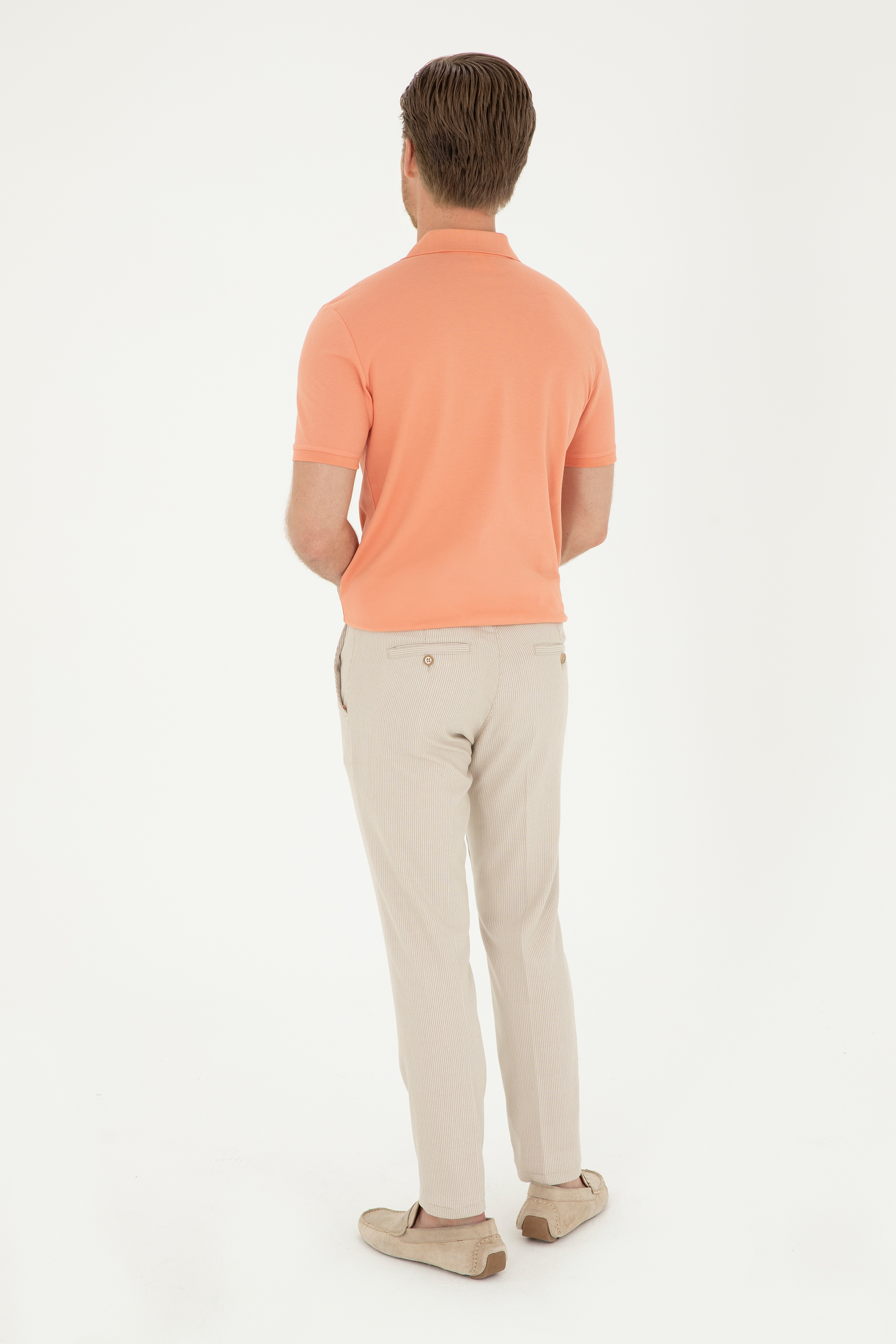 Erkek Slim Fit Camel Kanvas Pantolon - Image 4