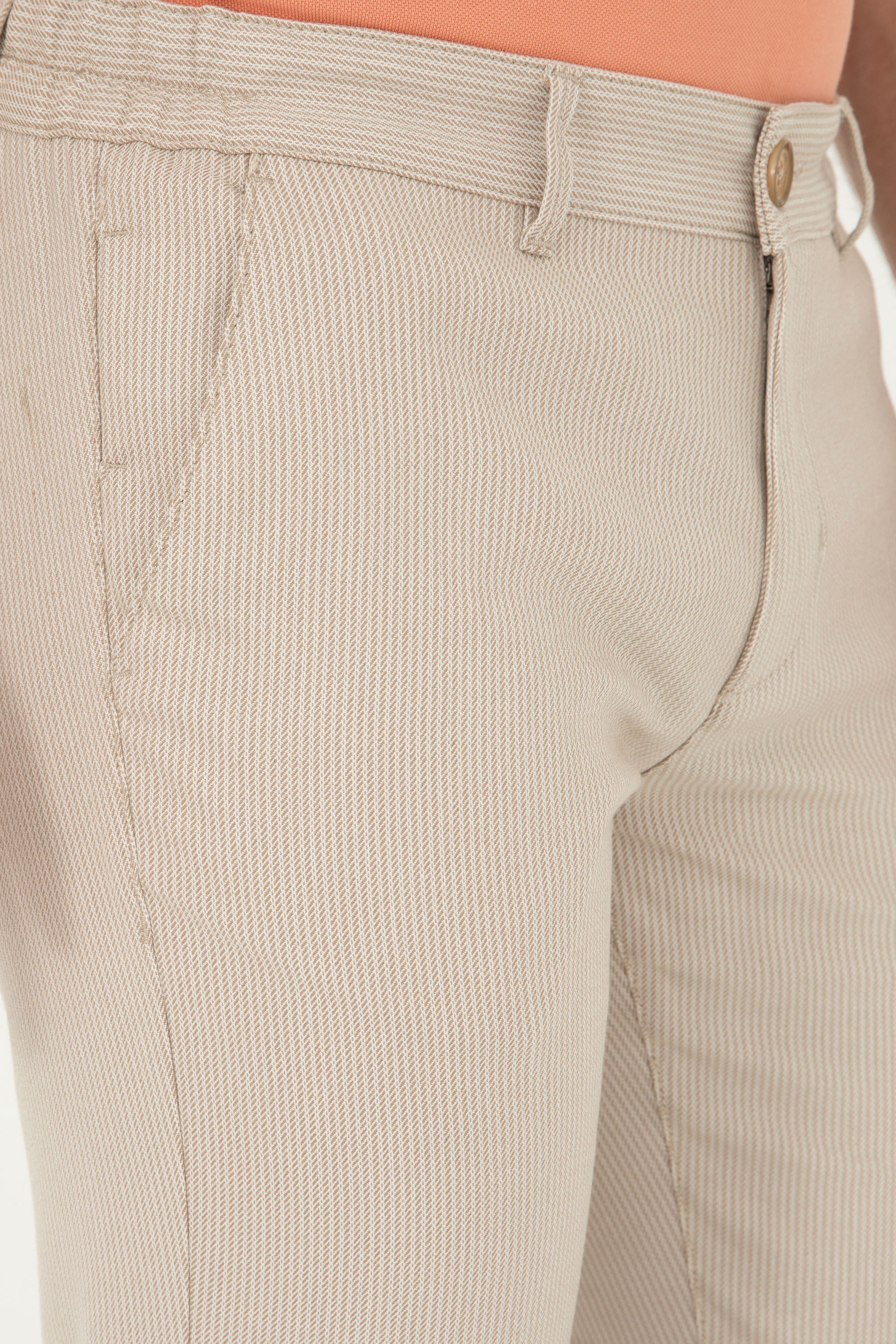 Erkek Slim Fit Camel Kanvas Pantolon - Image 5