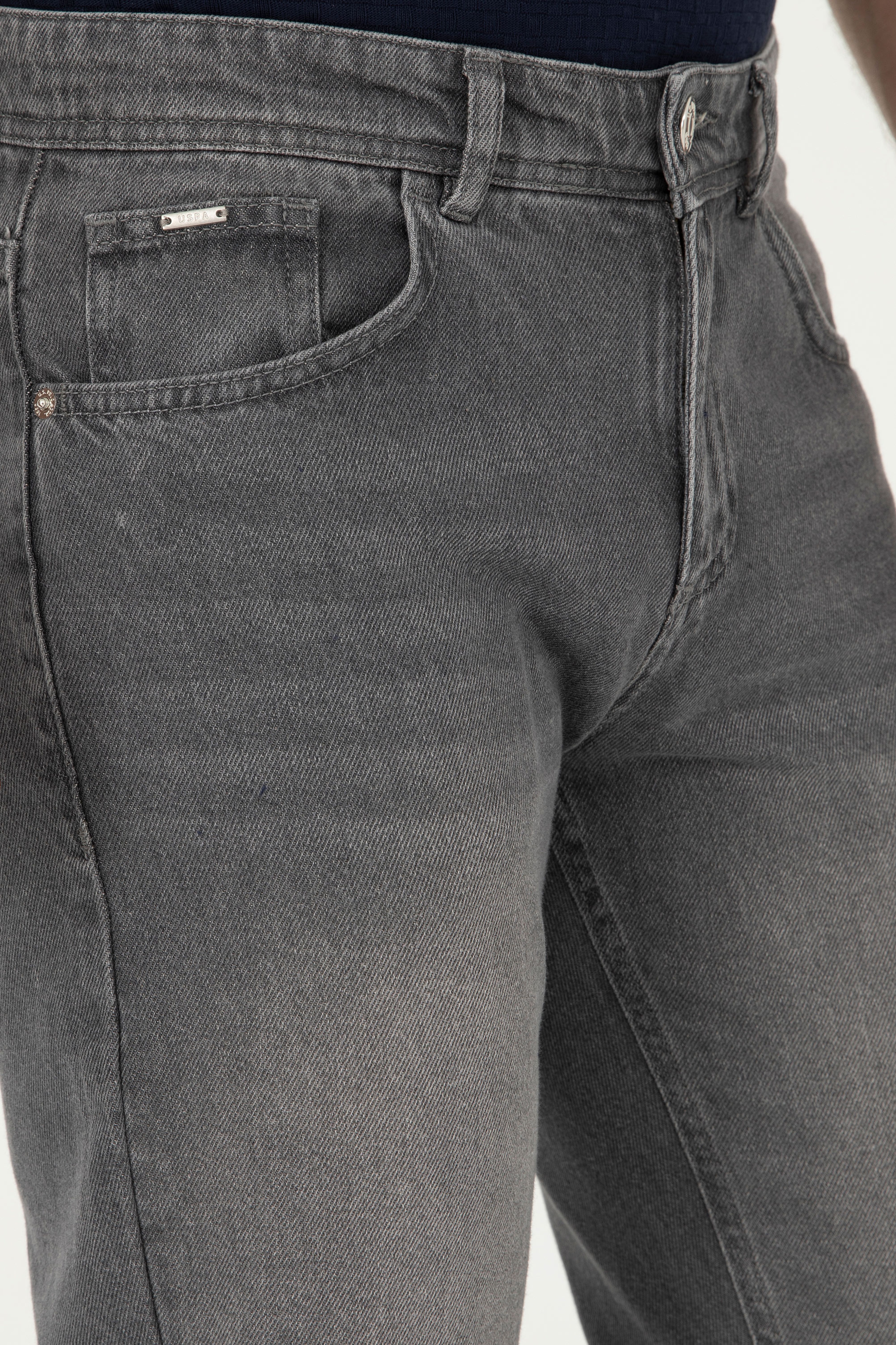 Erkek Gri Jean Pantolon - Image 5