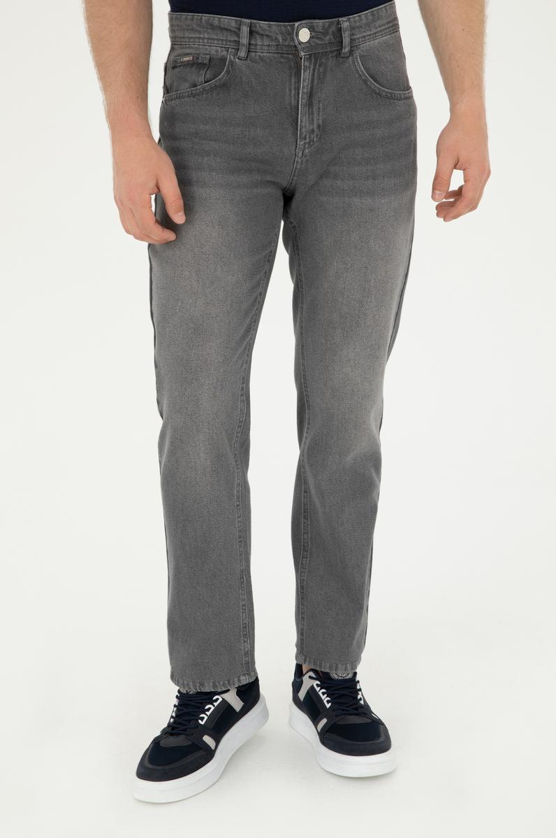 Erkek Gri Jean Pantolon