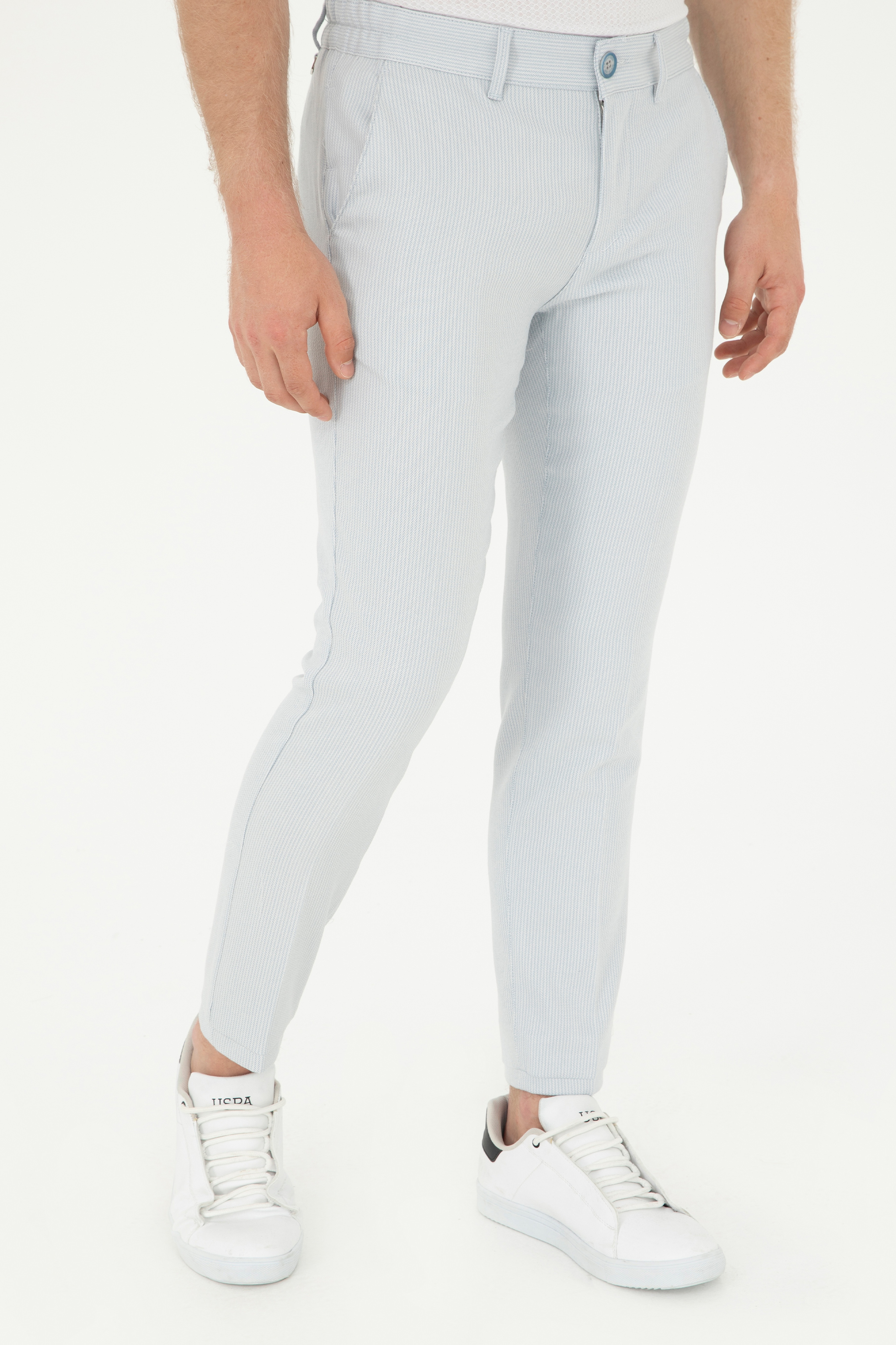 Erkek Slim Fit Mavi Kanvas Pantolon - Image 2