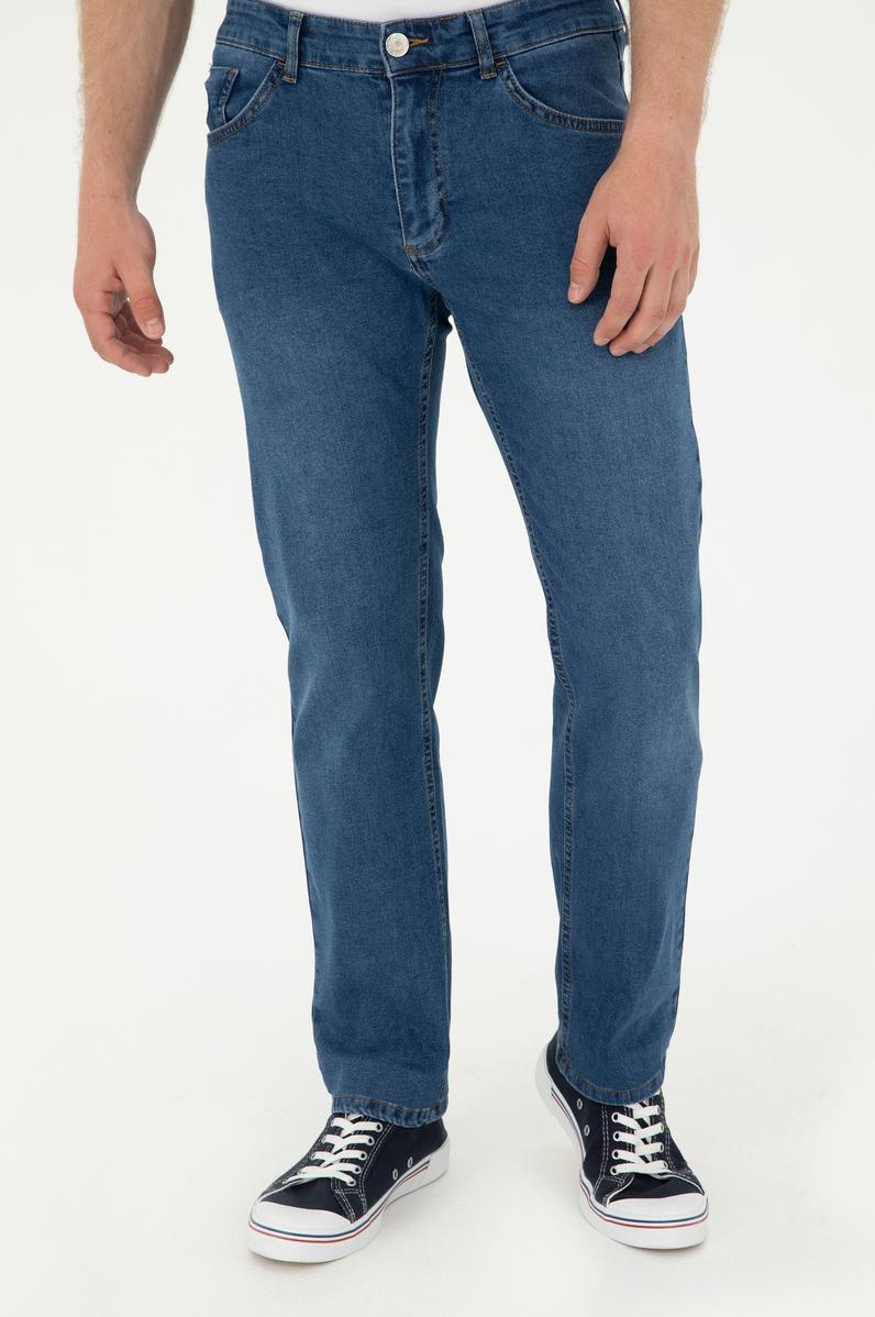 Erkek Koyu Mavi Jean Pantolon