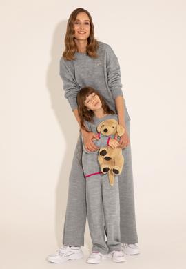 Kız Çocuk Gri Melanj Triko Pantolon - 50277091005