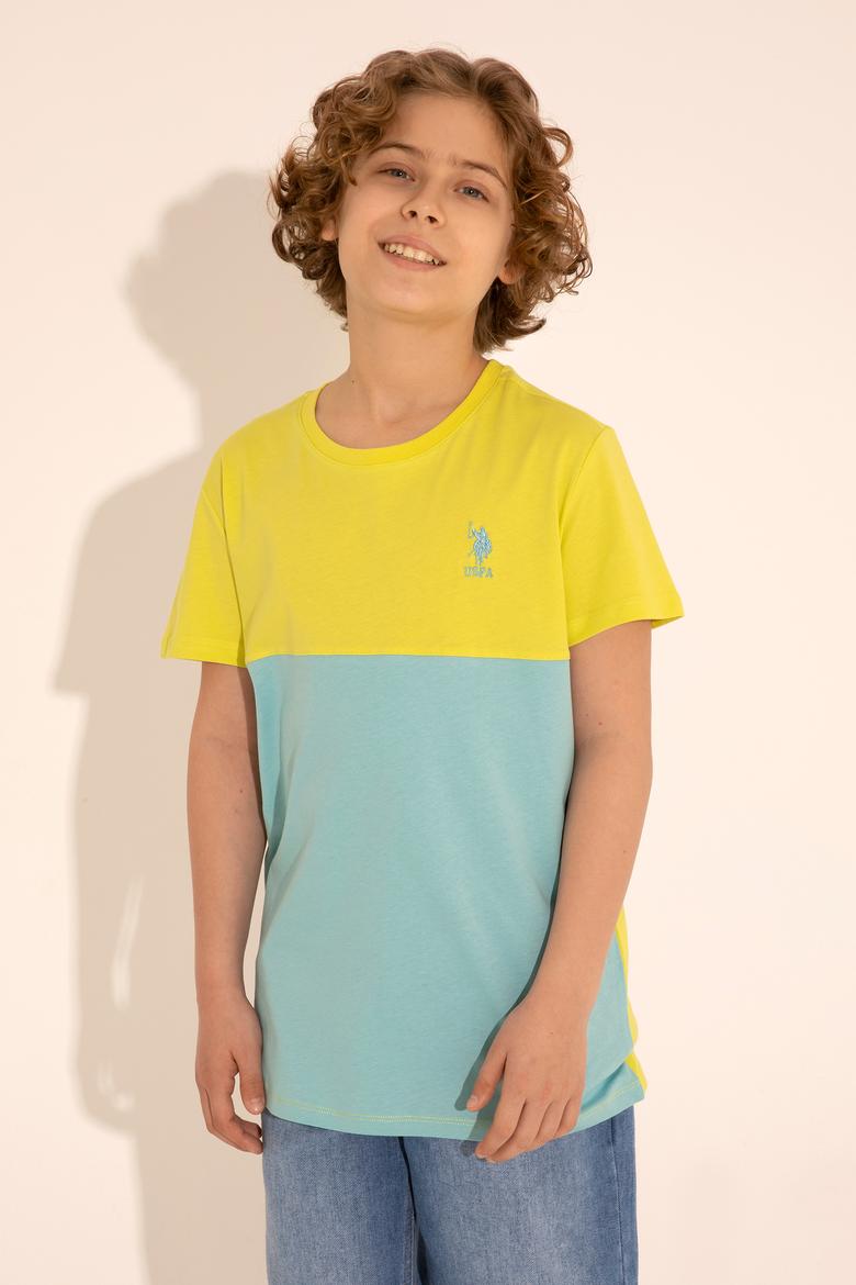 Erkek Çocuk Fıstık Yeşili Bisiklet Yaka Tişört - 50284796038