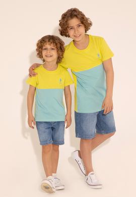 Erkek Çocuk Fıstık Yeşili Bisiklet Yaka Tişört - 50284796038