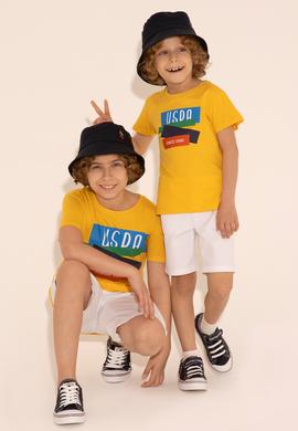 Erkek Çocuk Safran Bisiklet Yaka Tişört - 50284895061