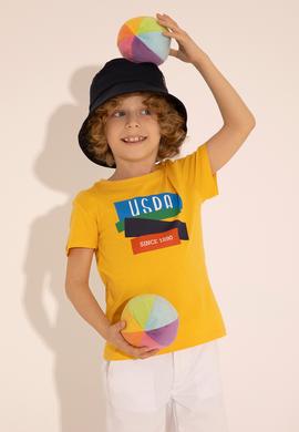 Erkek Çocuk Safran Bisiklet Yaka Tişört - 50284895061