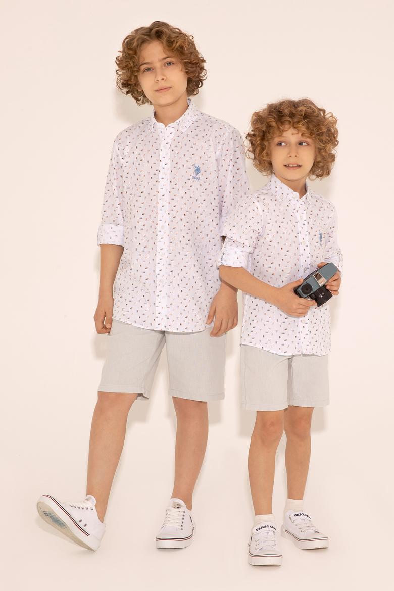 Erkek Çocuk Turuncu Uzun Kollu Gömlek