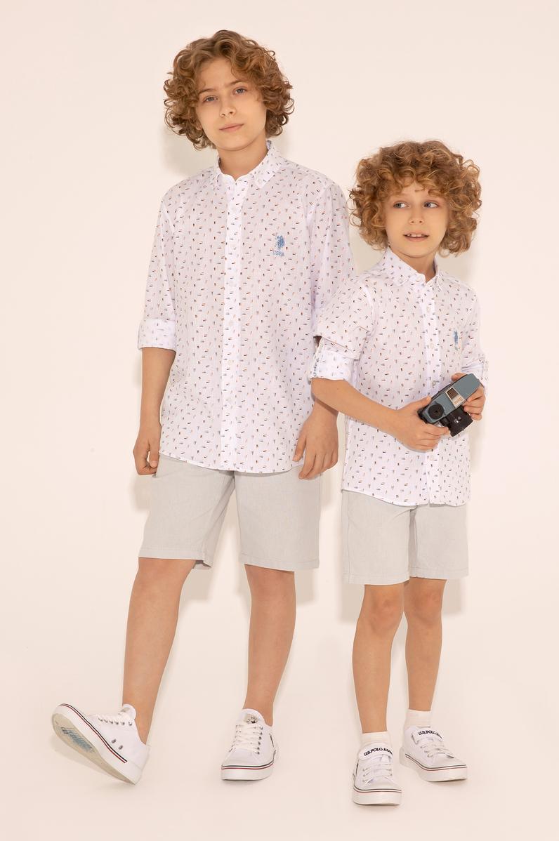 Erkek Çocuk Turuncu Uzun Kollu Gömlek