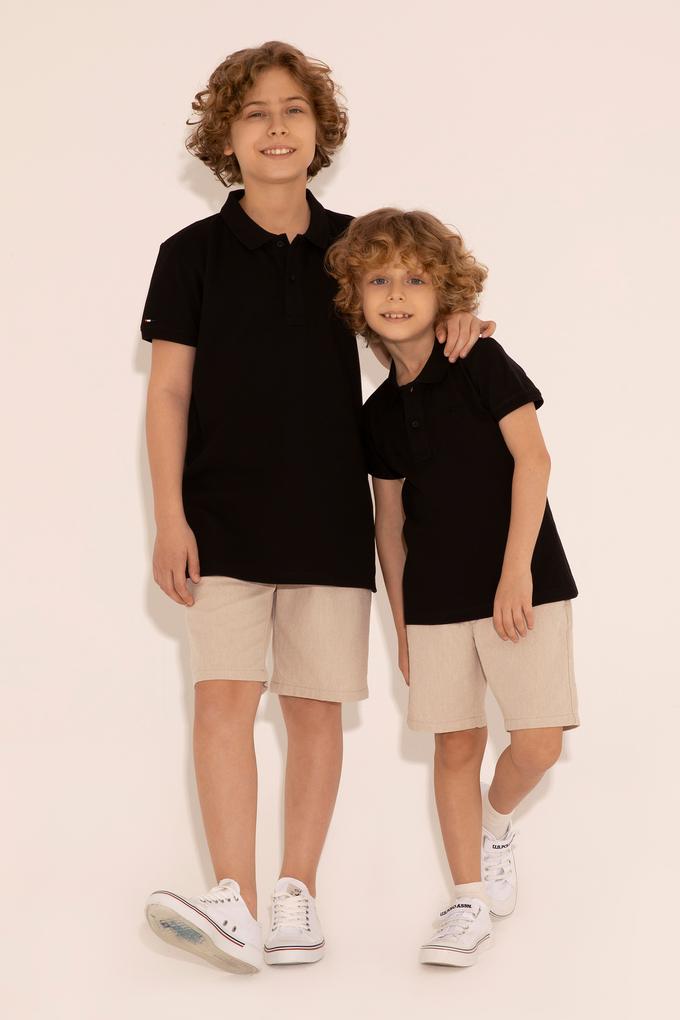 Erkek Çocuk Siyah Basic Polo Yaka Tişört