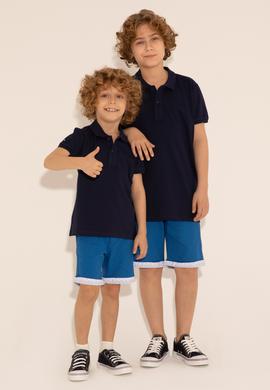 Erkek Çocuk Lacivert Basic Polo Yaka Tişört - 50292129042