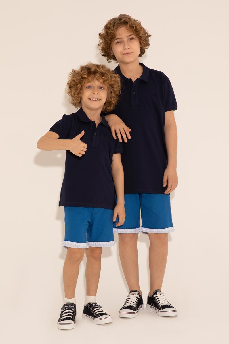 Erkek Çocuk Lacivert Basic Polo Yaka Tişört