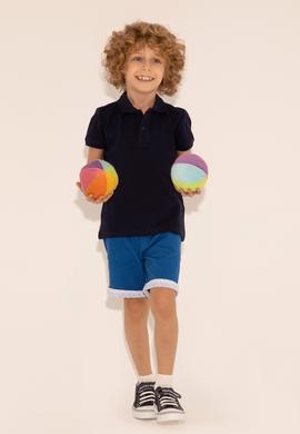 Erkek Çocuk Lacivert Basic Polo Yaka Tişört - 50292129042