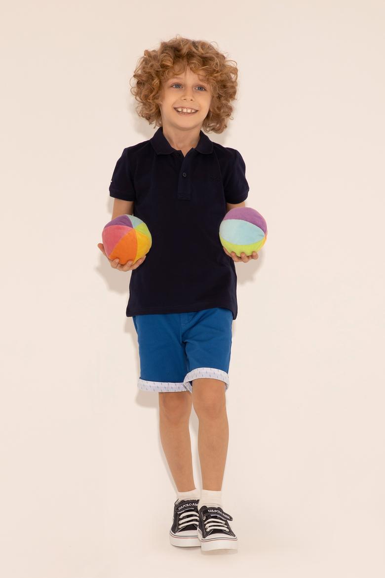 Erkek Çocuk Lacivert Basic Polo Yaka Tişört - 50292129042