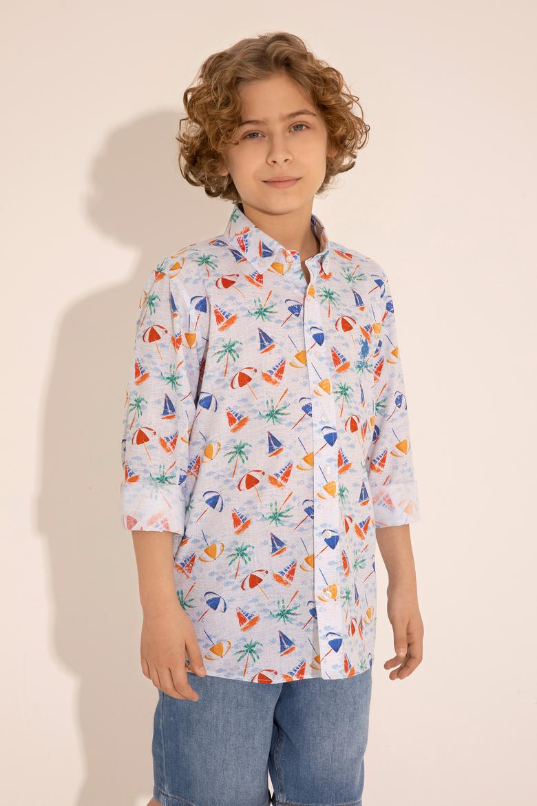 Erkek Çocuk Beyaz Uzun Kollu Gömlek - 50288716004