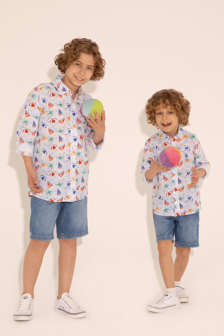 Erkek Çocuk Beyaz Uzun Kollu Gömlek - 50288716001