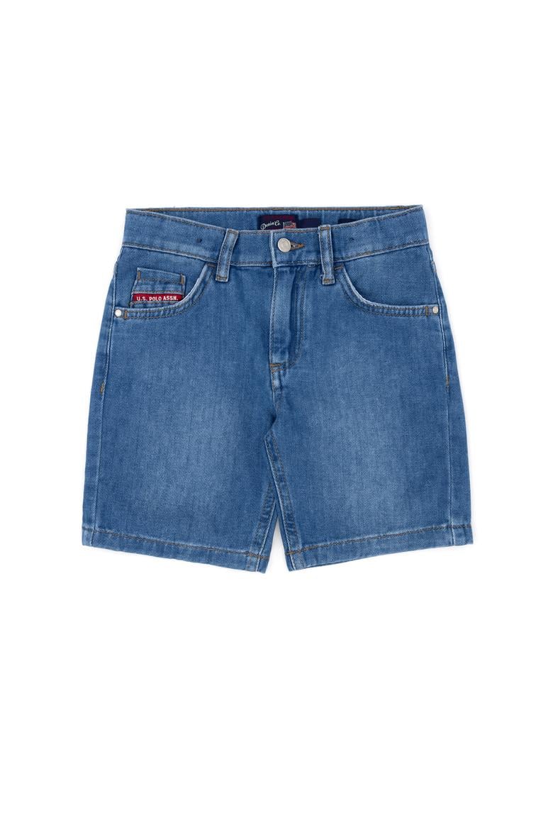 Erkek Çocuk Mavi Jean Şort - 50283979005