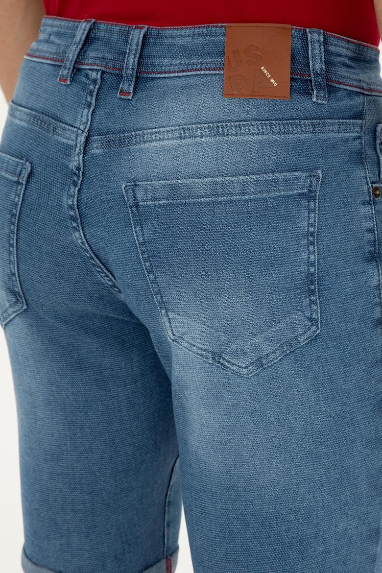 Erkek Açık Mavi Jean Şort - 50288400005