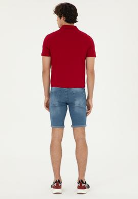 Erkek Açık Mavi Jean Şort - 50288400005