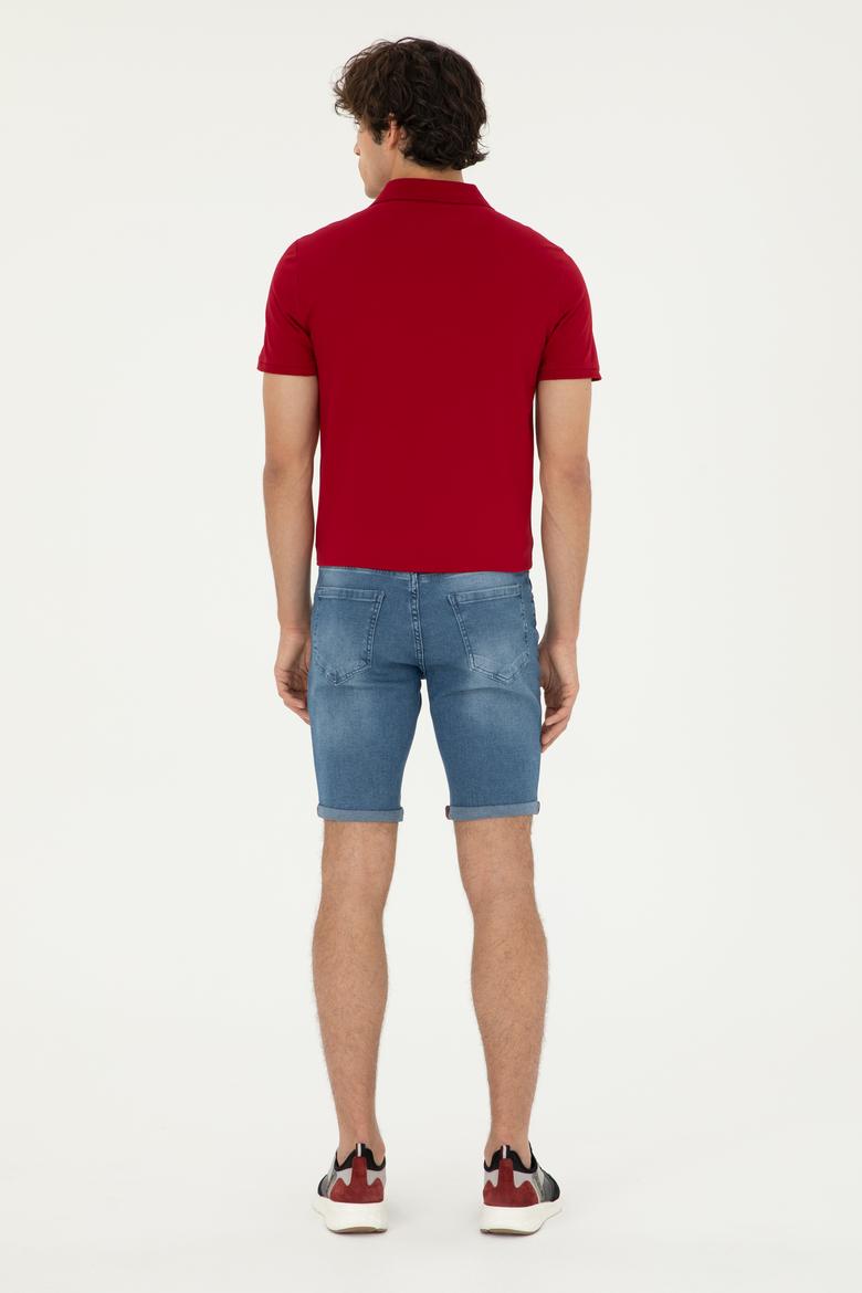 Erkek Açık Mavi Jean Şort - 50288400005