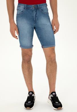 Erkek Açık Mavi Jean Şort - 50288400005