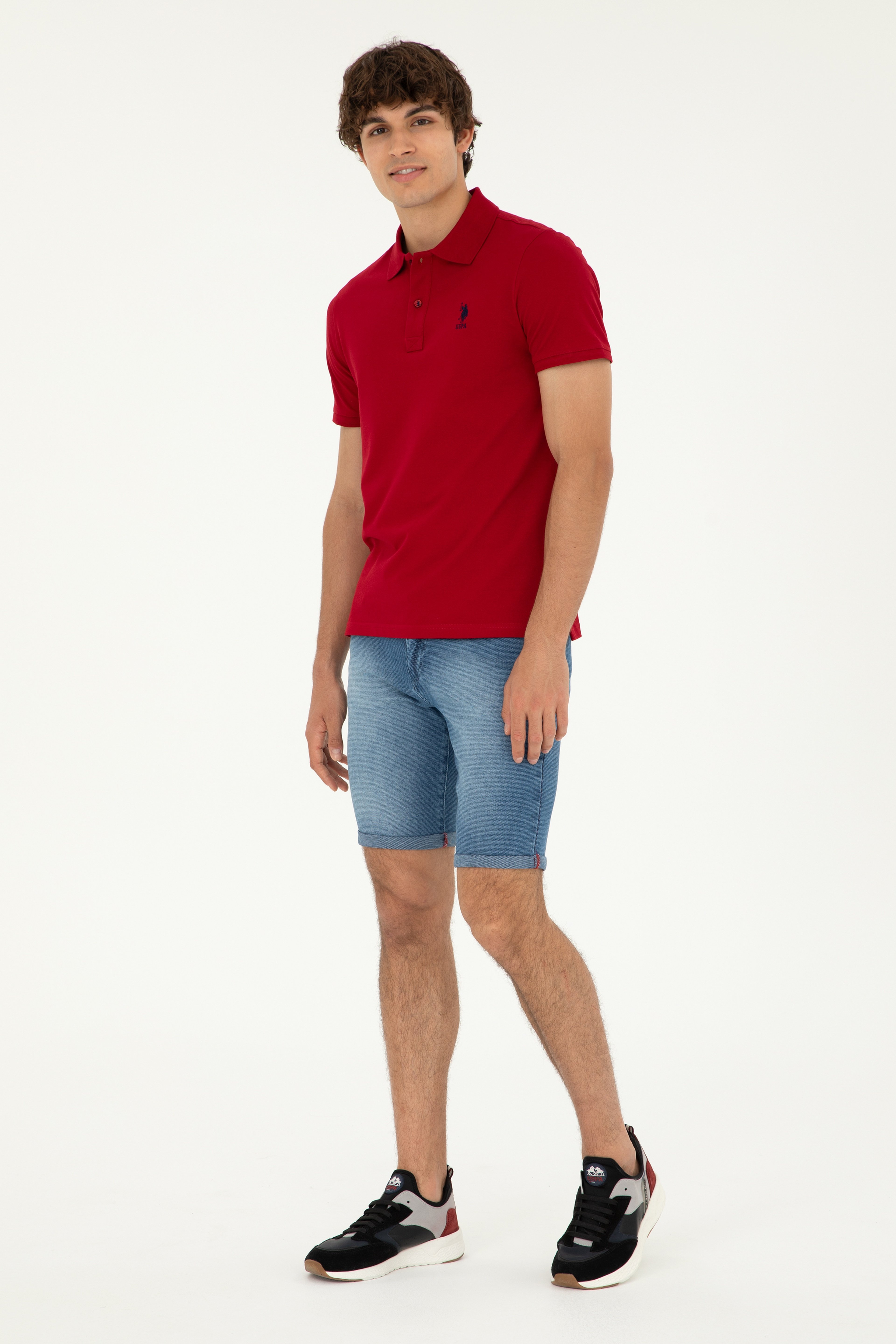 Erkek Bordo Basic Tişört - Image 4