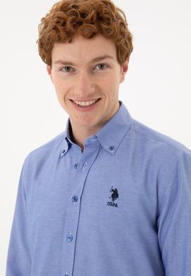 Erkek Koyu Mavi Uzun Kollu Basic Gömlek - 50253872097