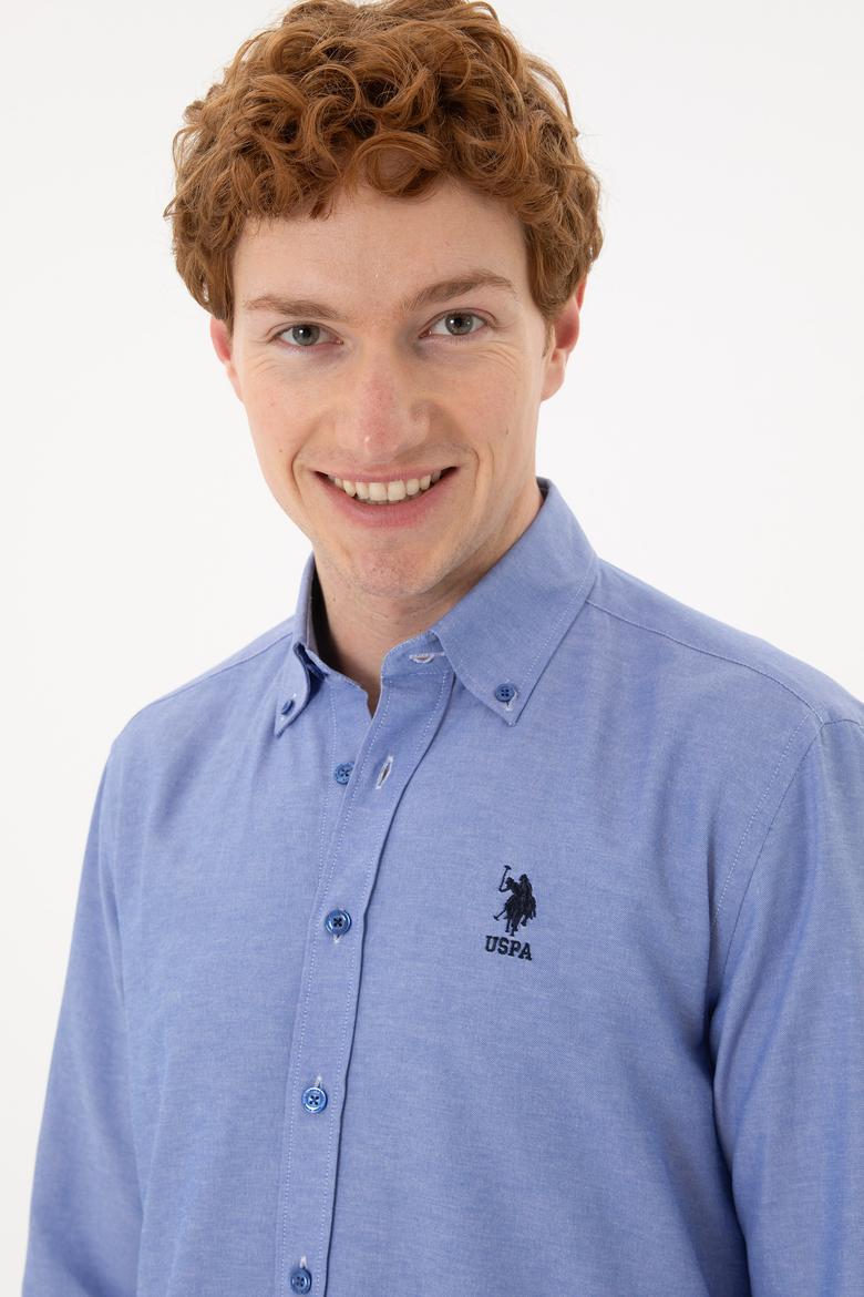 Erkek Koyu Mavi Uzun Kollu Basic Gömlek - 50253872097