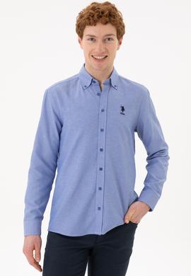 Erkek Koyu Mavi Uzun Kollu Basic Gömlek - 50253872097