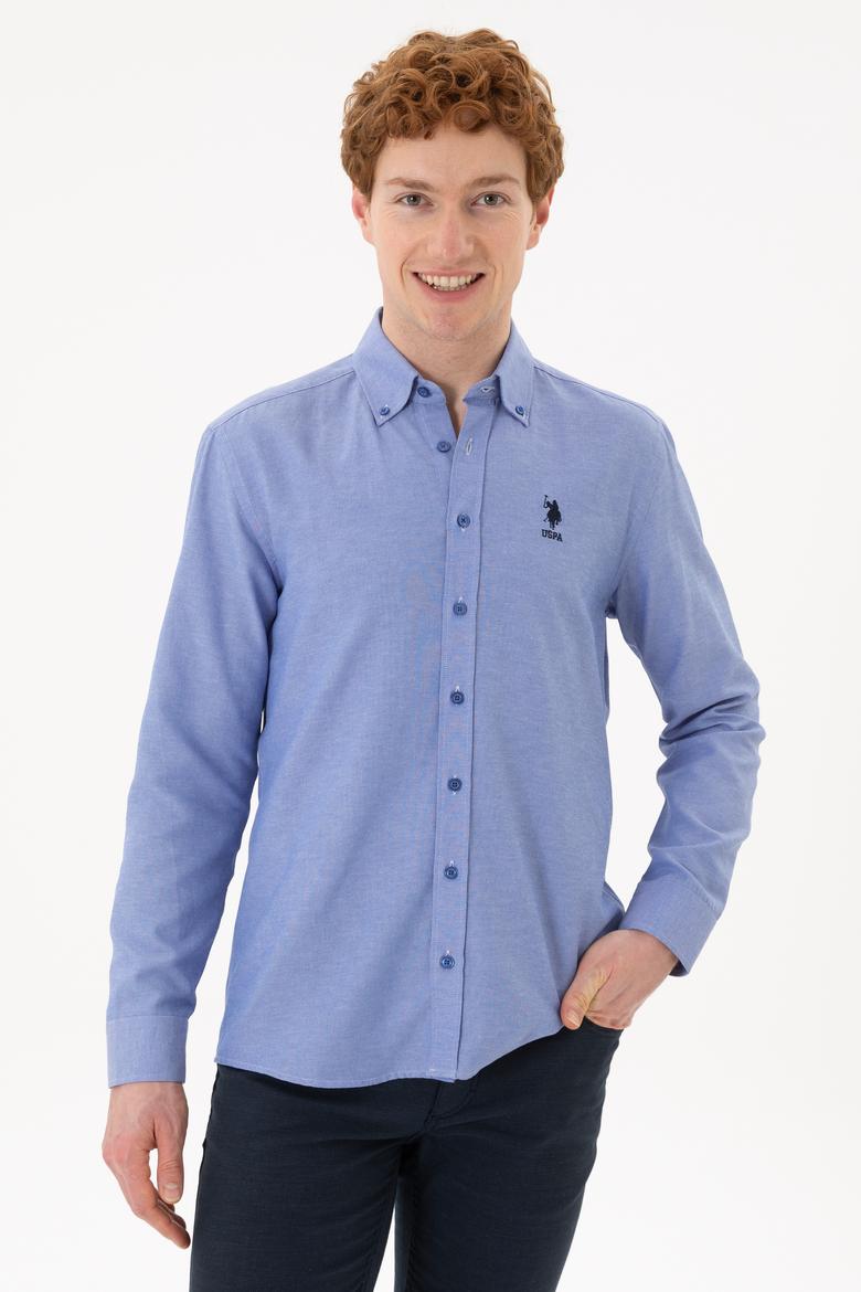 Erkek Koyu Mavi Uzun Kollu Basic Gömlek - 50253872097