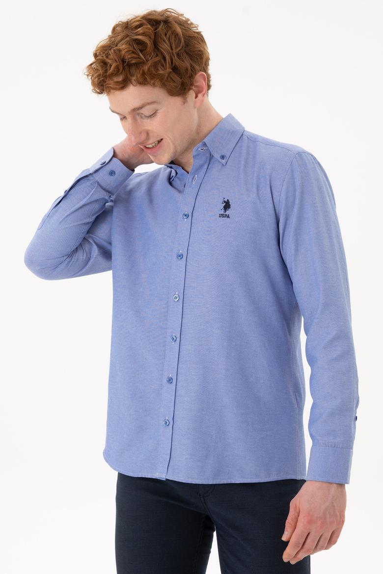 Erkek Koyu Mavi Uzun Kollu Basic Gömlek