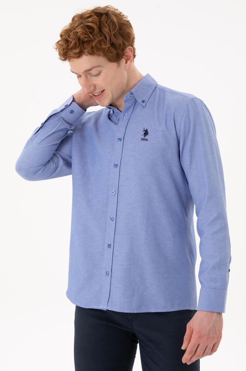 Erkek Koyu Mavi Uzun Kollu Basic Gömlek