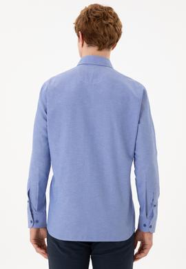 Erkek Koyu Mavi Uzun Kollu Basic Gömlek - 50253872097