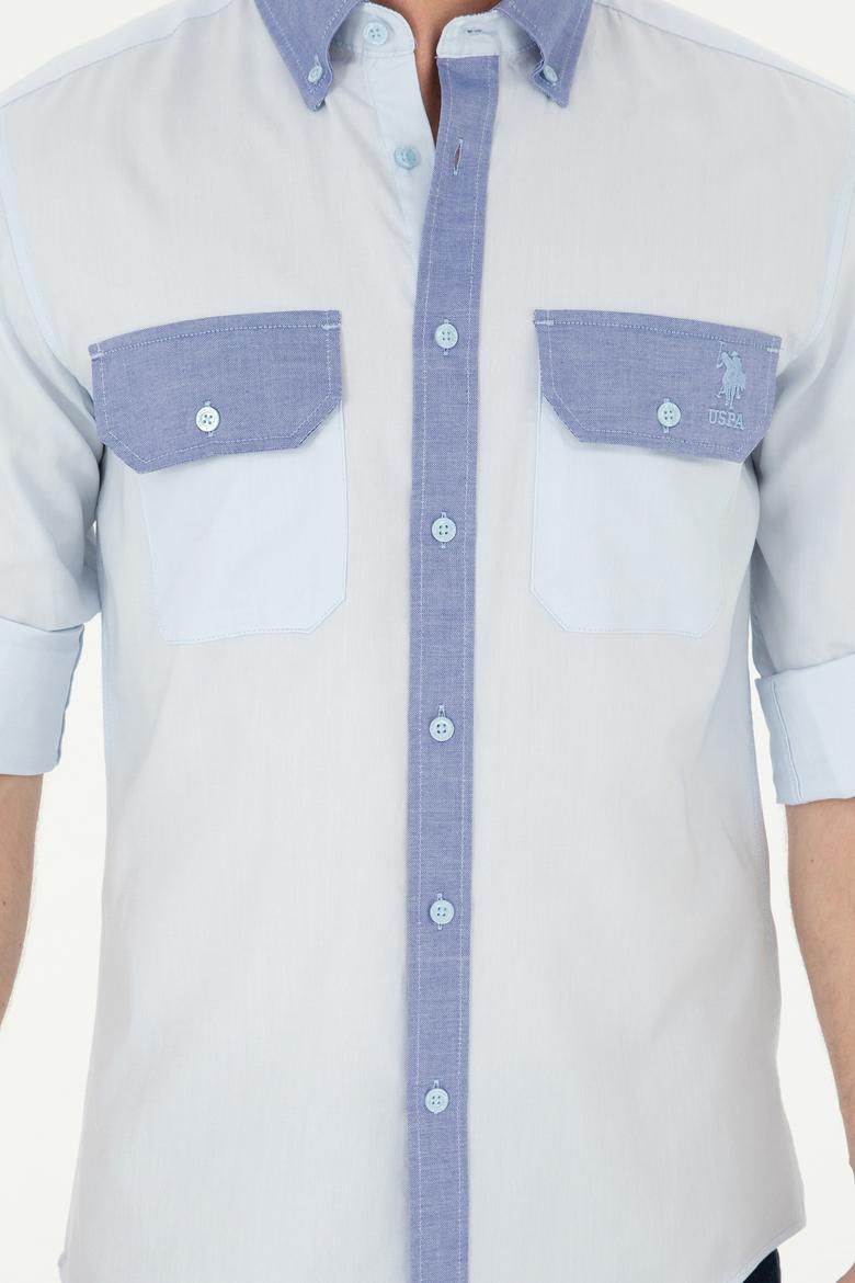 Erkek Açık Mavi Uzun Kollu Gömlek - 50283811016