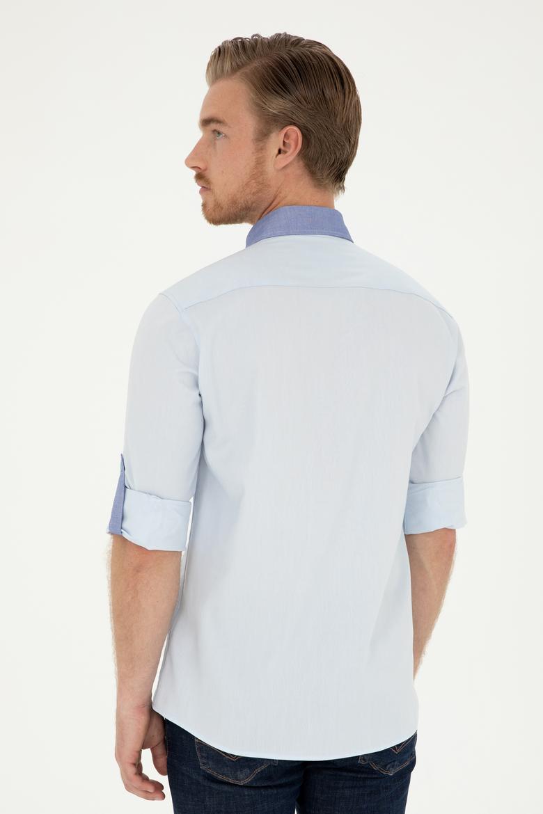 Erkek Açık Mavi Uzun Kollu Gömlek - 50283811016