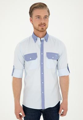 Erkek Açık Mavi Uzun Kollu Gömlek - 50283811016
