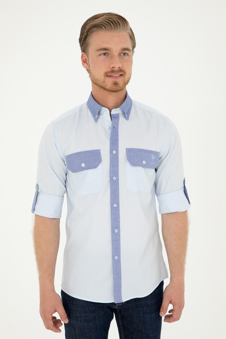 Erkek Açık Mavi Uzun Kollu Gömlek - 50283811016