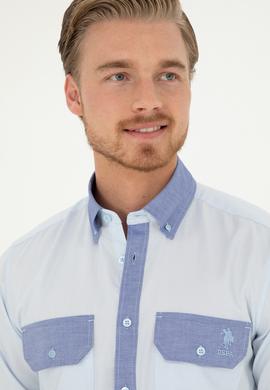 Erkek Açık Mavi Uzun Kollu Gömlek - 50283811016