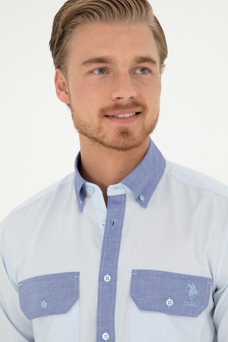 Erkek Açık Mavi Uzun Kollu Gömlek - 50283811016