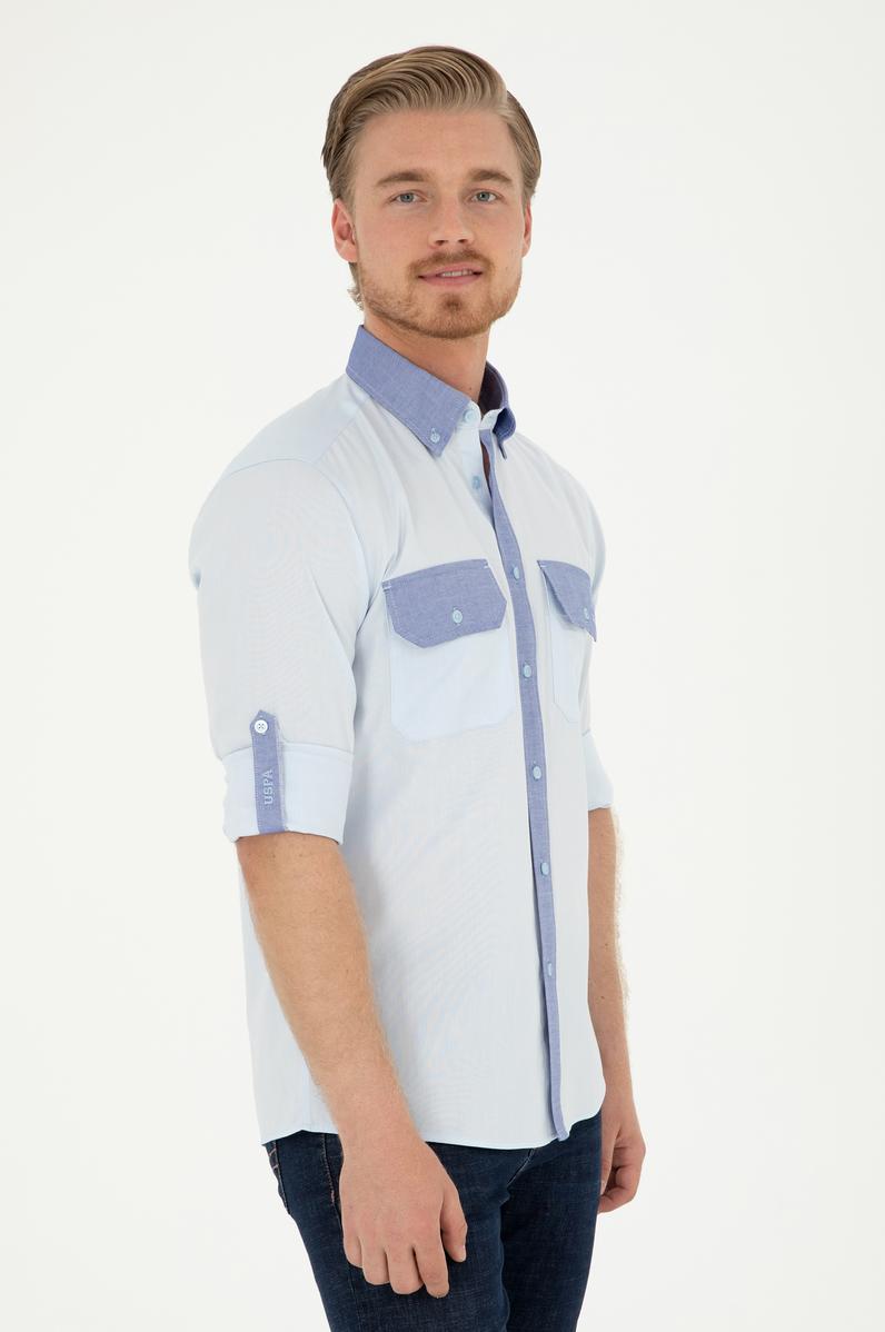 Erkek Açık Mavi Uzun Kollu Gömlek