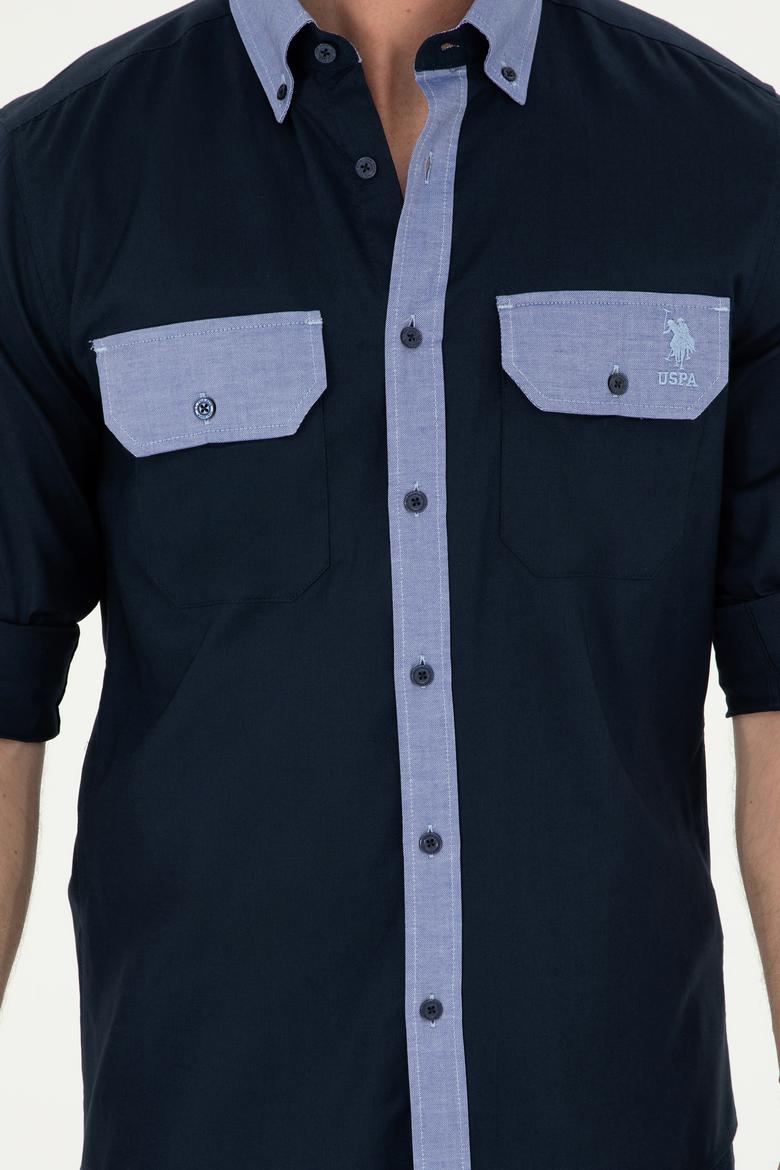 Erkek Lacivert Uzun Kollu Gömlek - 50283811024